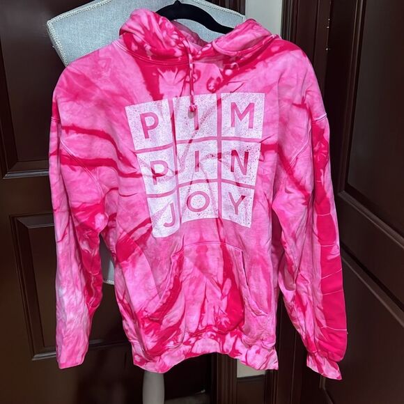 PIMPINJOY TIE DYE UNISEX HOODIE medium - PINK pre loved - Picture 2 of 4